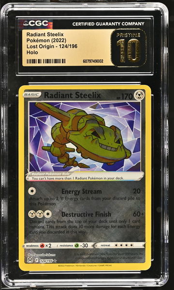 2022 Pokemon Lost Origin Radiant Steelix #124/196 Holo CGC Pristine 10