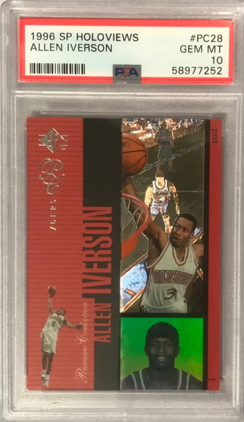 Allen Iverson Rookie 1996 SP Holoviews #PC28 - PSA 10 Gem Mint (pop 10) - 76ers