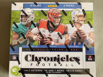 2020 Panini Chronicles Football Hobby Bos Factory Sealed