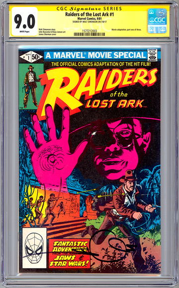 RAIDERS OF THE LOST ARK #1 CGC-SS 9.0 SIGNED WALT SIMONSON FILM ADAP PT 1/3 1982