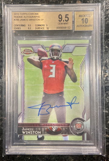 2015 TOPPS CHROME JAMEIS WINSTON RC ROOKIE AUTO #200 BGS 9.5/10 RARE SP GEM MINT