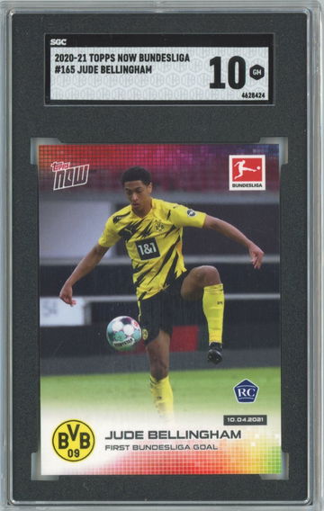 2020-21 JUDE BELLINGHAM TOPPS NOW BUNDESLIGA #165 RC SGC 10 GEM MINT