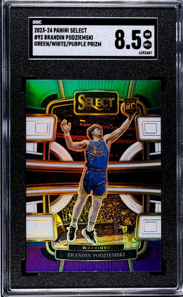 2023-24 Panini Select Green/White/Purple Brandin Podziemski #93 RC SGC 8.5