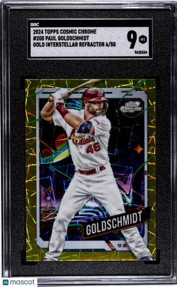 2024 Topps Cosmic Chrome Paul Goldschmidt #200 Gold Interstellar Refractor SGC 9