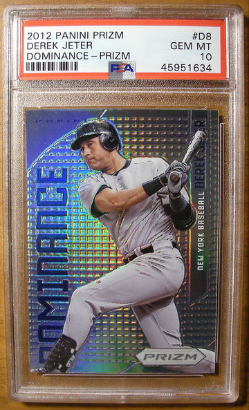 Derek Jeter 2012 Panini Prizm #D8 Dominance Silver Prizm PSA 10