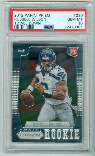Russell Wilson 2012 Panini Prizm Towel Down PSA 10 Rookie RC