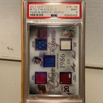 Mike Tyson Larry Bird Mike Schmidt Lawrence Taylor Wayne Gretzky Materials #’d 1/3 PSA 9