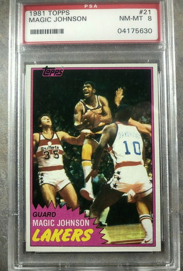 1981-82 Magic Johnson Topps    #21  PSA 8