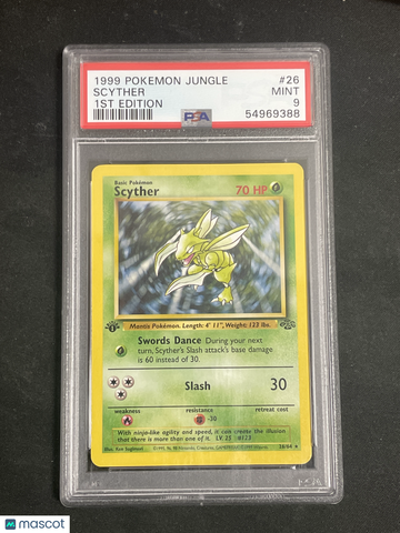 1999 Pokemon Jungle Scyther 1ST Edition PSA 9 #26