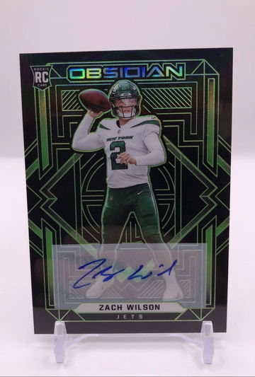 Zack Wilson Rookie Auto- panini obsidian football - Color Match - SP #/50
