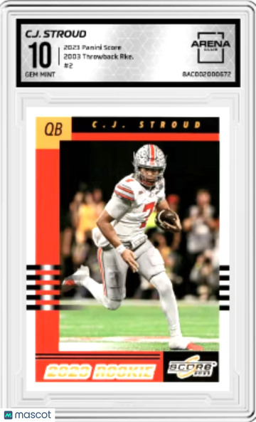 2023 Panini Score C.J. Stroud #2 2003 Throwback Rookies Arena Club 10