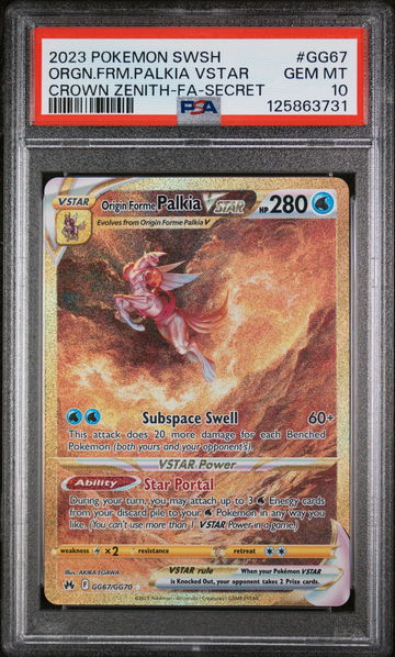 2023 Pokemon Sword and Shield Crown Zenith Galarian Gallery Secret Rare Origin Forme Palkia Vstar #GG67 PSA 10