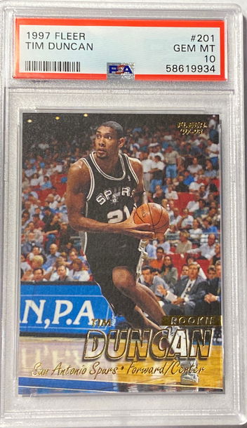 1997-98 Fleer Tim Duncan 201 RC rookie PSA 10 GEM MINT