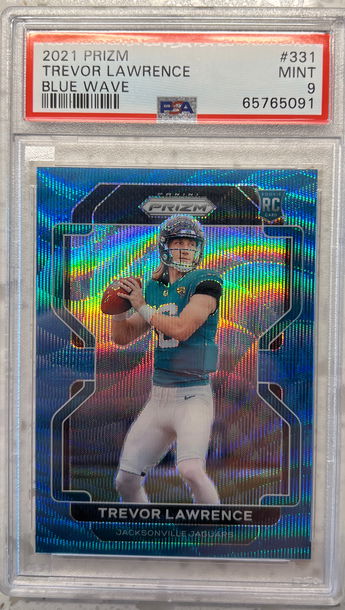 2021 panini Prizm blue wave /199 Trevor Lawrence rc rookie psa 9