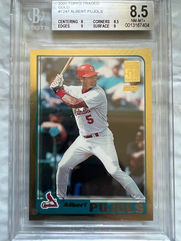 Albert Pujols 2001 Topps traded Gold T247 BGS 8.5 UNDER GRADED!