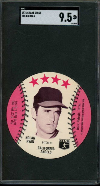 1976 Crane Potato Chips Discs #NNO Nolan Ryan Angels HOF SGC 9.5 MT+