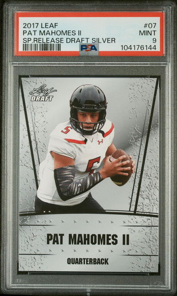 2017 Leaf Draft SP Release Silver Pat Mahomes II #07 PSA 9