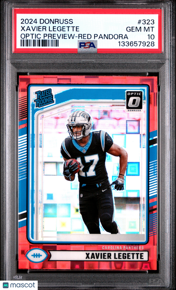 2024 Panini Donruss Xavier Legette #323 Optic Preview Red Pandora PSA 10