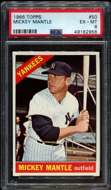 1966 Topps #50 Mickey Mantle PSA 6