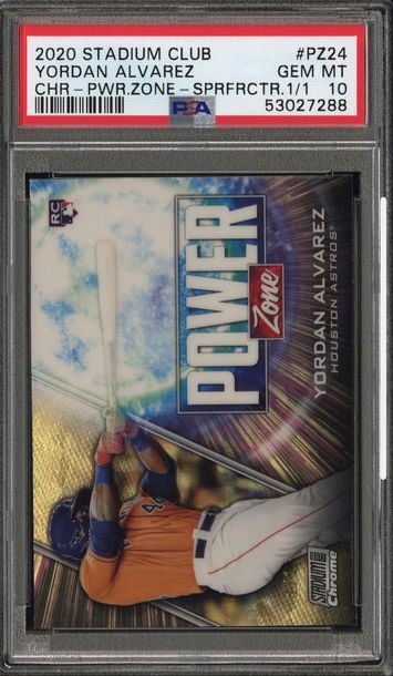 2020 Topps Chrome Power Zone Yordan Alvarez RC 1/1 Superfractor PSA 10 Gem Mint
