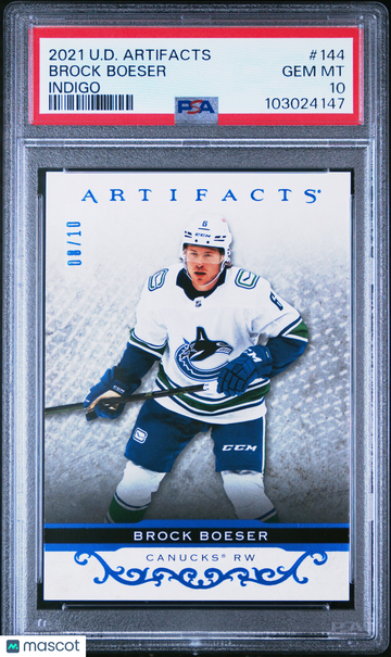 2021 Upper Deck Artifacts Brock Boeser #144 Indigo /10 PSA 10