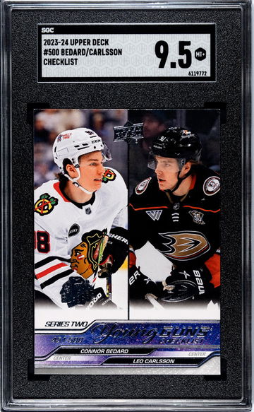 2023 Upper Deck # Connor Bedard/Leo Carlsson Young Guns Checklist / SGC 9.5