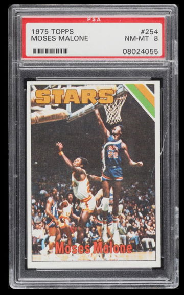 1975 TOPPS MOSES MALONE ROOKIE #254 PSA 8 (ships from PWCC)