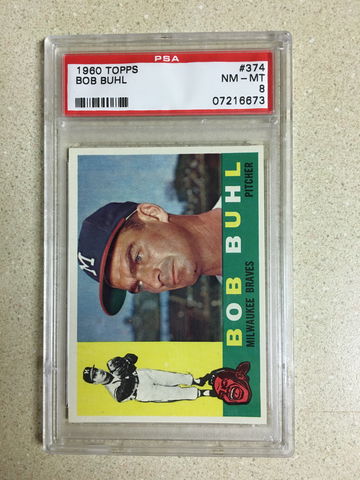 1960 Topps #374 Bob Buhl PSA 8 NM-MT BRAVES