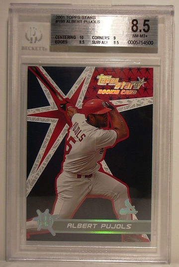 2001 Topps Stars #198 Albert Pujols (ROOKIE) BGS 8.5 NM-MT+