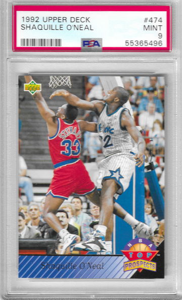1992 Upper Deck Shaquille O'Neal #474 PSA 9