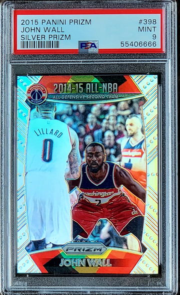 2015 SP JOHN WALL Panini SILVER Prizm PSA 9 POP 2 #398