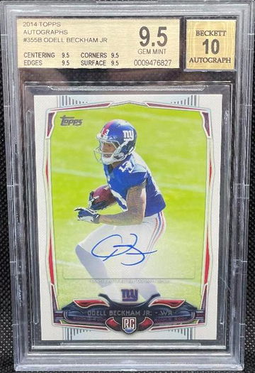 Odell Beckham Jr Rookie Topps Variation on card Autograph Graded BGS 9.5/10