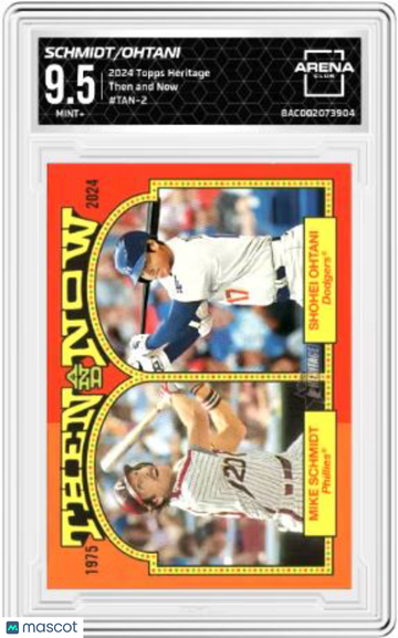 2024 Topps Heritage Shohei Ohtani Mike Schmidt #TAN-2 Then and Now Arena Club 9.5