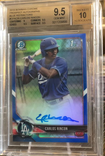 2018 Bowman Chrome Auto Blue /150 Carlos Rincon
