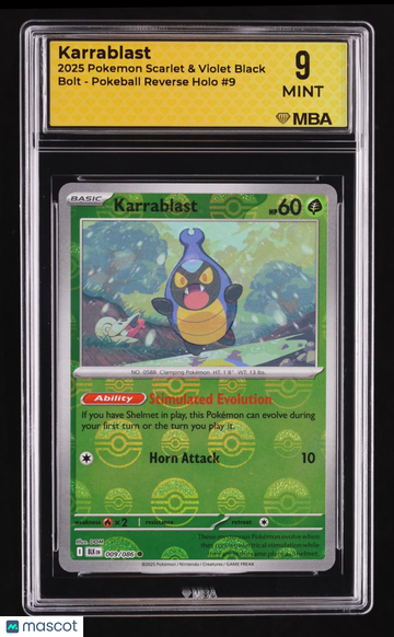 2025 Pokemon Scarlet & Violet Black Bolt Karrablast Reverse Holo MBA 9 #9