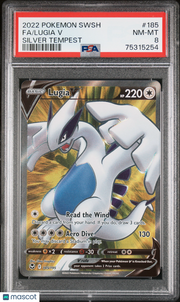 2022 Pokemon Sword & Shield Silver Tempest Lugia V Fa Silver Tempest PSA 8 #185