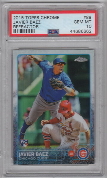 2015 Topps Chrome Javier Baez Refractor PSA 10