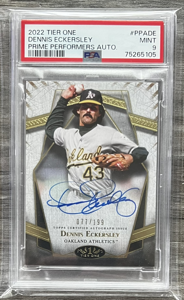Dennis Eckersley 2022 Topps Tier One Prime Performers Auto /199 PSA MINT Slab