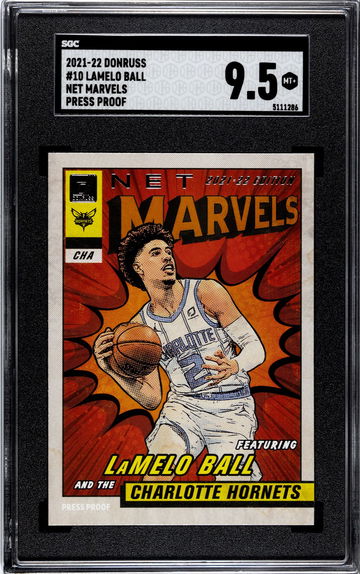 2021-22 Donruss #10 LaMelo Ball Net Marvels Press Proof SGC 9.5