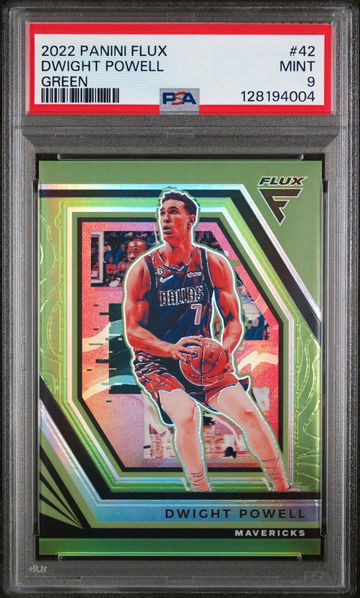 2022 Panini Flux Green Dwight Powell #42 /5 PSA 9