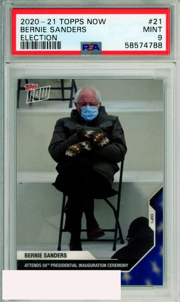2020 TOPPS NOW BERNIE SANDERS #21 ELECTION INAUGURATION DAY PSA 9 MINT