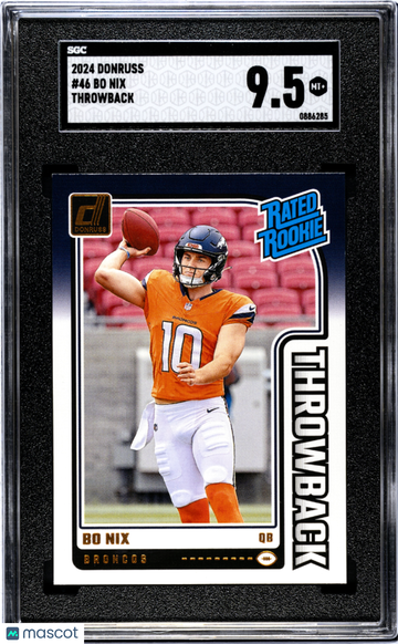 2024 Donruss Bo Nix #46 Throwback SGC 9.5