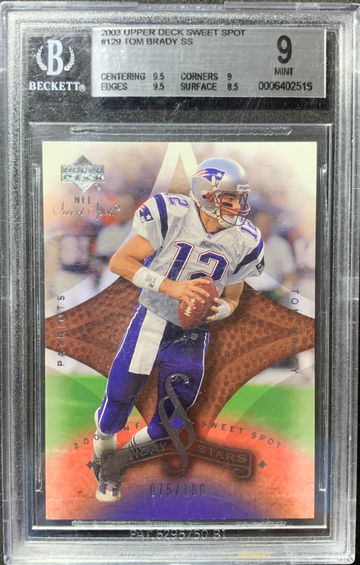 2003 Upper Deck Sweet Spot Tom Brady #129 BGS 9 