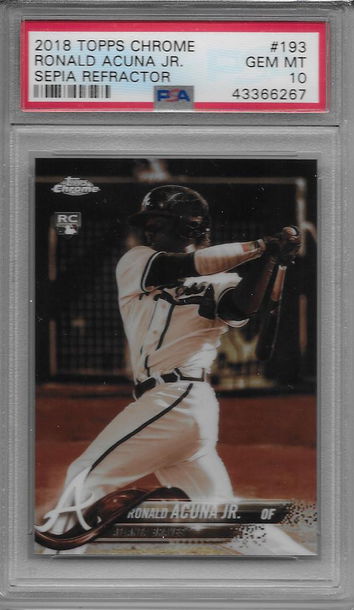 2018 Topps Chrome Ronald Acuna Jr. Sepia Refractor PSA 10 