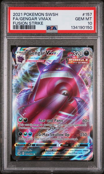 2021 Pokemon Sword and Shield Fusion Strike Gengar Vmax #157 PSA 10