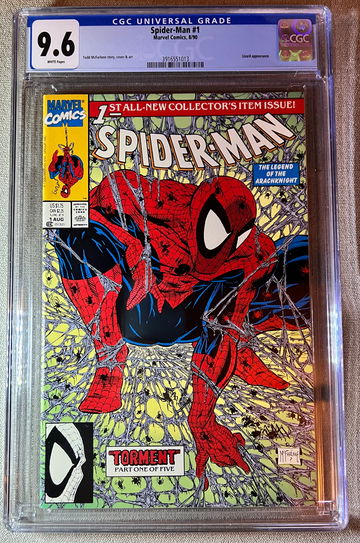 Spiderman #1 mcfarlane cgc 9.6 WHITE PAGES 1990