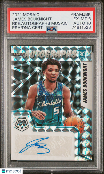 2021 Panini Mosaic Rookie Autographs Mosaic James Bouknight #RAMJBK PSA 6