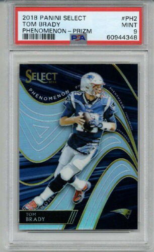 2018 PANINI SELECT PRIZM #PH2 TOM BRADY FOOTBALL CARD PATRIOTS PSA 9
