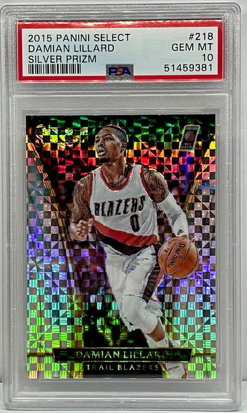 2015 Select Damian Lillard Silver Prizm 218 PSA 10