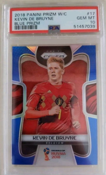 2018 Panini Prizm World Cup Kevin De Bruyne Blue /199 PSA 10 (SHIPS TRACKED FROM CANADA)